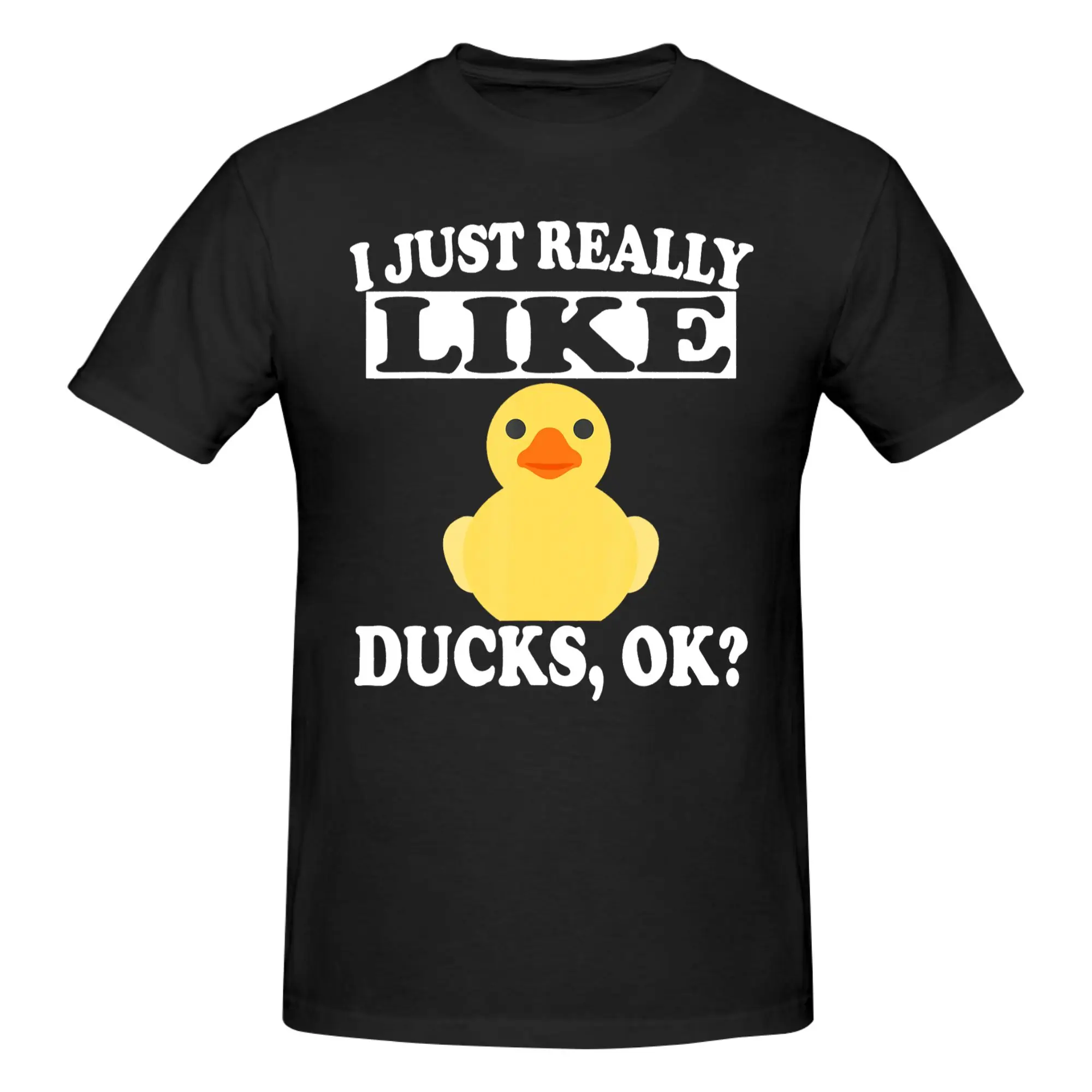 1 Piece Funny Ducks Novelty 100% Cotton T-Shirt I Just Really Like Tops Tees For Men