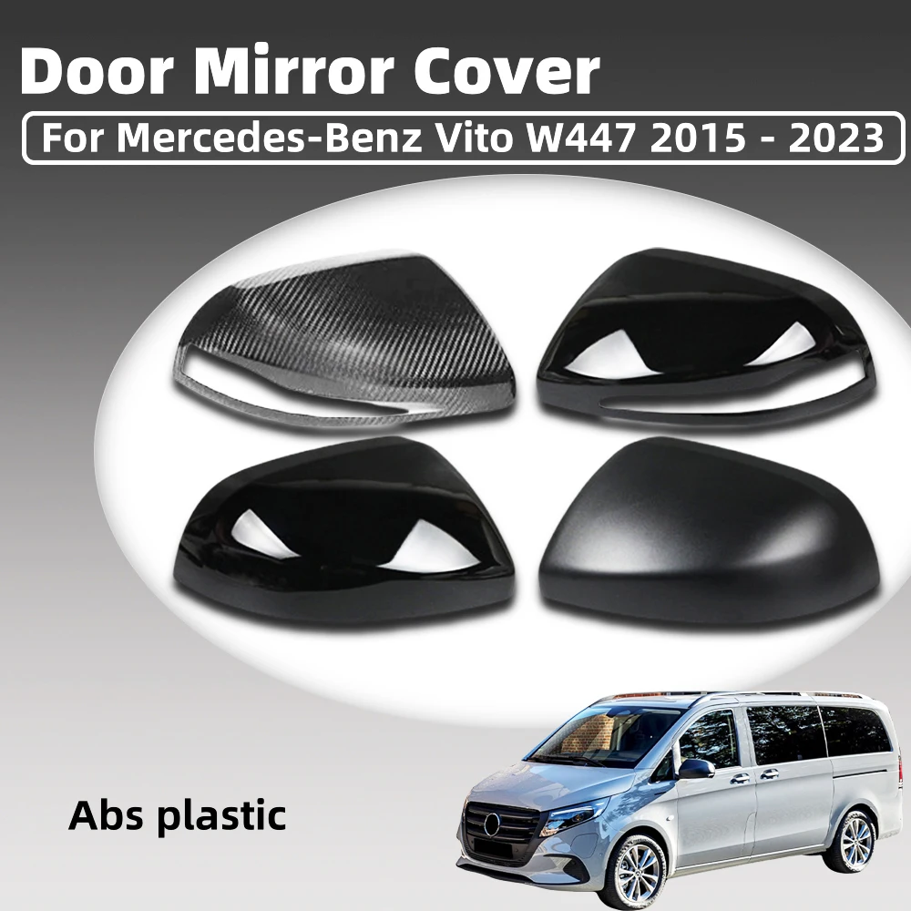 

Car Door Mirror Cover Trim For Mercedes-Benz Vito W447 2015 - 2023 Abs Silver Black Carbon Fiber Accessories External Decorate