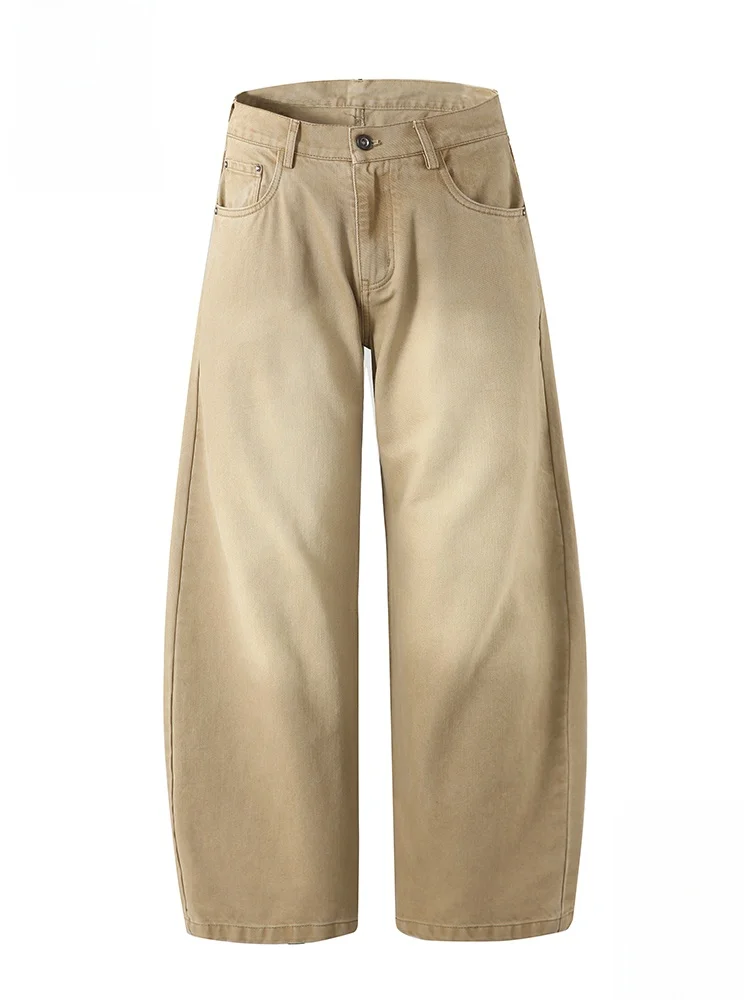 

PaulFrank Khaki Color Casual Pants Men's Autumn Trendy Loose Waed Workwear Wide Leg Pants Knife Blade Sle Comfortable Fit