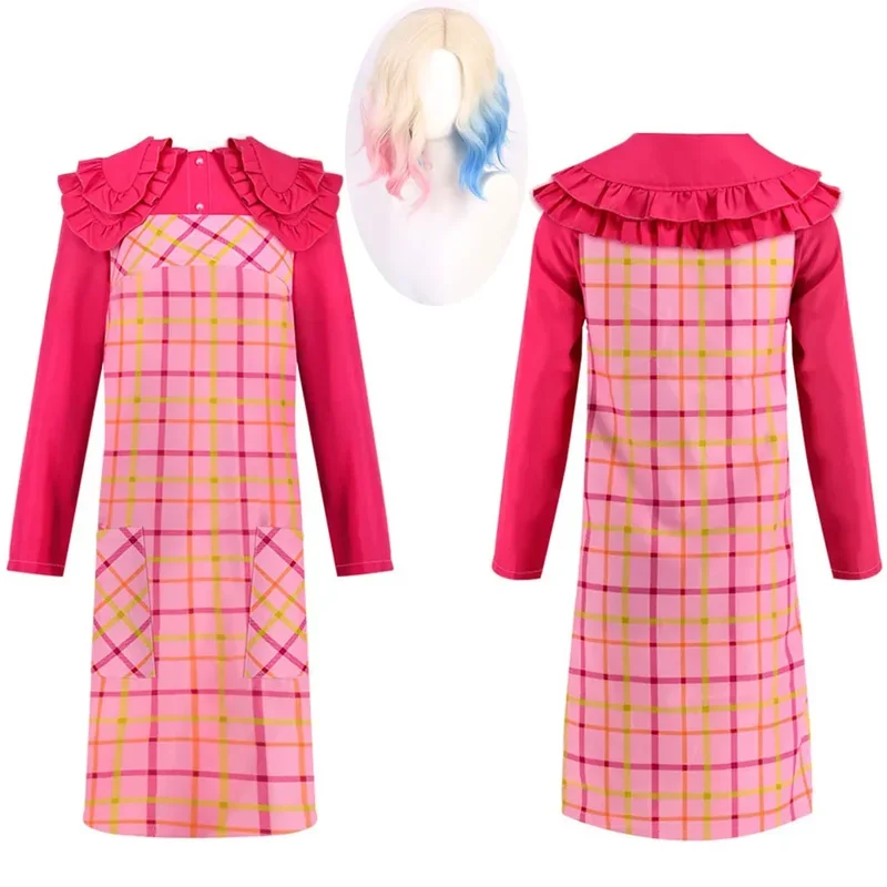 EE01 WedAddams Enid Sinclair تأثيري حلي المرأة منقوشة فستان مجموعة كاملة الفتيات لعب الأدوار أداء ارتداء Helloween PartyIo0!