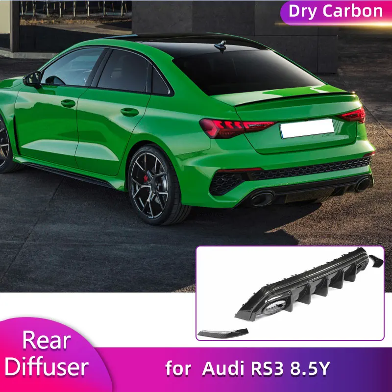 

Prepreg Dry Carbon Rear Bumper Diffuser Lip Spoiler for Audi RS3 8.5Y 2025 2026 Car Rear Apron Lip with Splitters Body Kits
