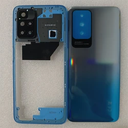 For Xiaomi Redmi 10 / 10 Prime 2022 Phone Housing Middle Frame+Battery Cover Rear Door Housing Back Case+ Camera Lens Replace