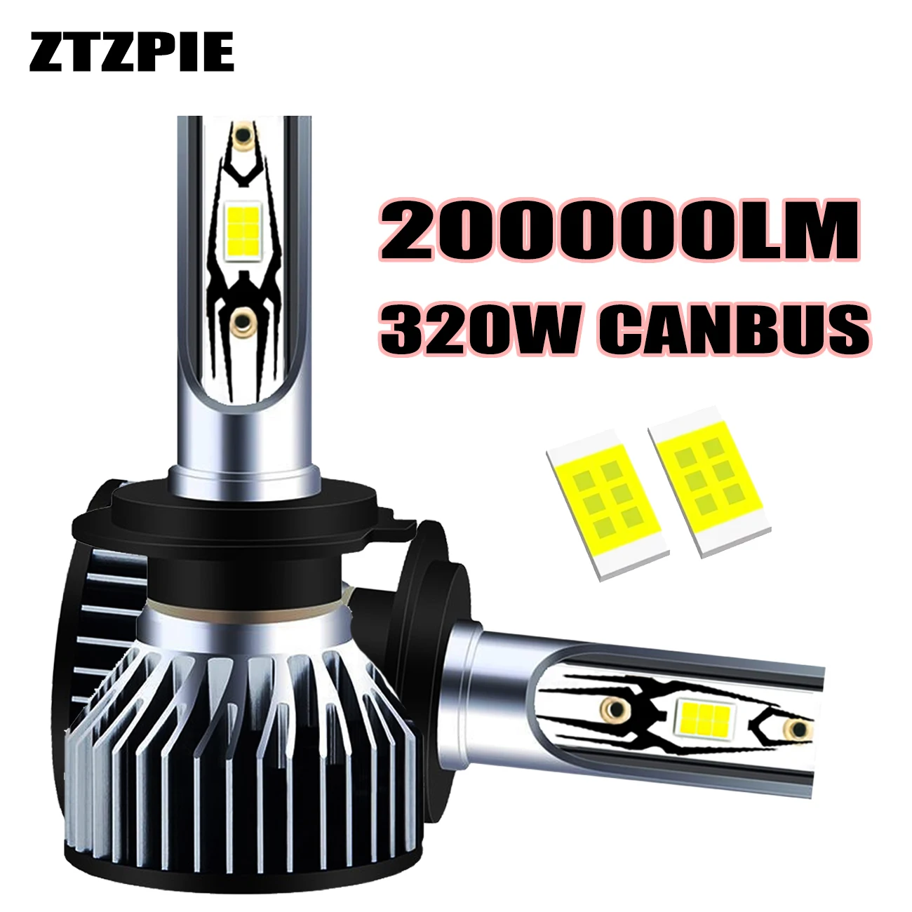 ZTZPIE Car Light 200000lm 320W LED  Headlight Bulbs H1 H7 H11 9005HB3 9006HB4 Spotlight CSP 3570 CANBUS High-power Fog Light 12v