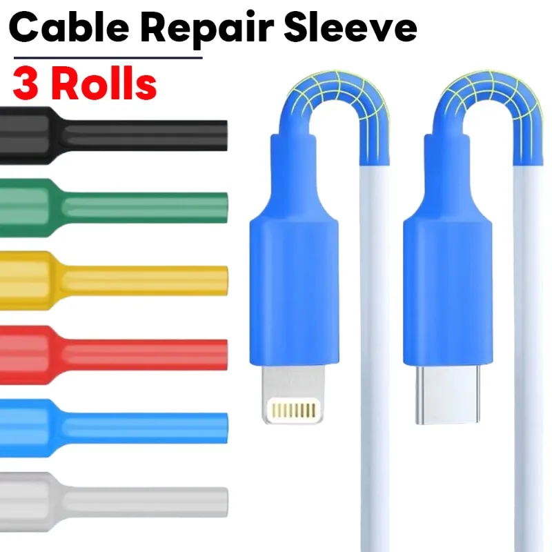 Heat Shrink Tube Shrinkable Tubing for Apple Data Cable iPhone 15/14/13/12/ipad9 Air/mini DIY Earphone Data Cable Repair Sleeve