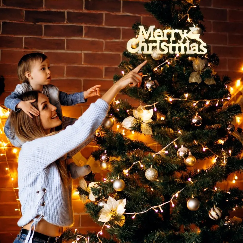 عناصر زينة عيد الميلاد ثلاثية الأبعاد لوحة حمراء مقاومة للماء أضواء حروف عيد ميلاد سعيد مثالية للعام الجديد