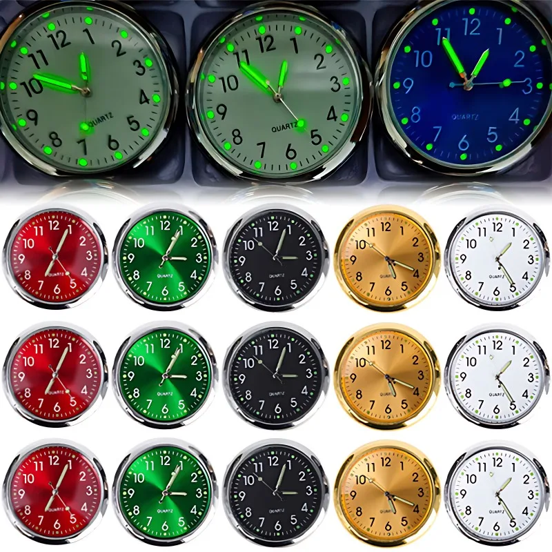 Car Clock Luminous Automobiles Internal Stick-On Mini Digital Watch Mechanics Quartz Clocks Auto Ornament Car Accessories Gifts