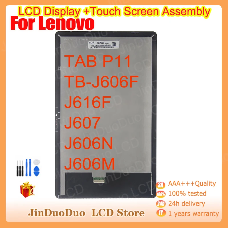 11.0 inch For Lenovo TAB P11 TB-J606F J606N J606M J616F J607 LCD Display Touch Screen Digitizer Assemblly For Lenovo TAB P11 LCD