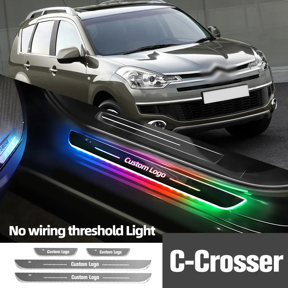 For Citroen C-Crosser 2007-2013 2010 2011 2012 Car Door Sill Light Customized Logo LED Welcome Threshold Pedal Lamp Accessories