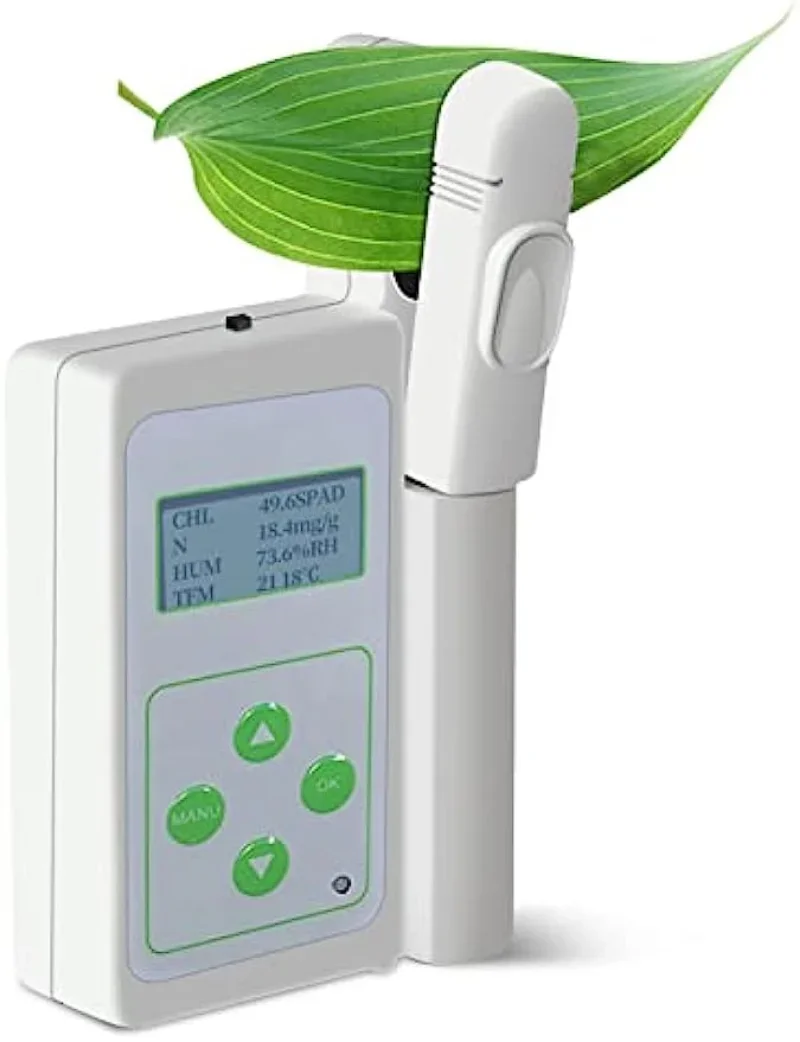 Plant Nutrient Tester Chlorophyll Leaf Temperature Humidity Meter 3 In 1 Portable for Agricultural Expert Garden Enthusiasts