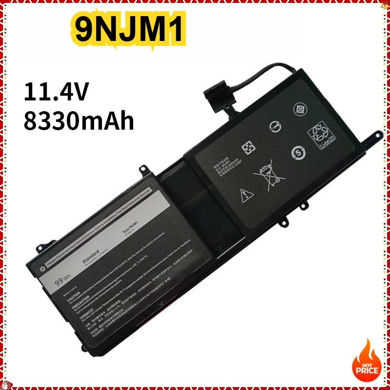 

9NJM1 Laptop Battery for Dell Alienware 15 R3 R4 17 R4 R5 Series Notebook 0546FF 0HF250 44T2R HF250 MG2YH 0MG2YH 11.4V