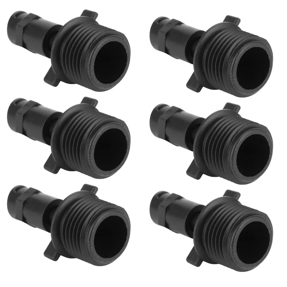 30PCS Durable G1/2 Male Thread Sprinkler Nozzle 180 Degree PP Micro Sprinkler Head Black Fan Spray Nozzle Greenhouse Humidifying