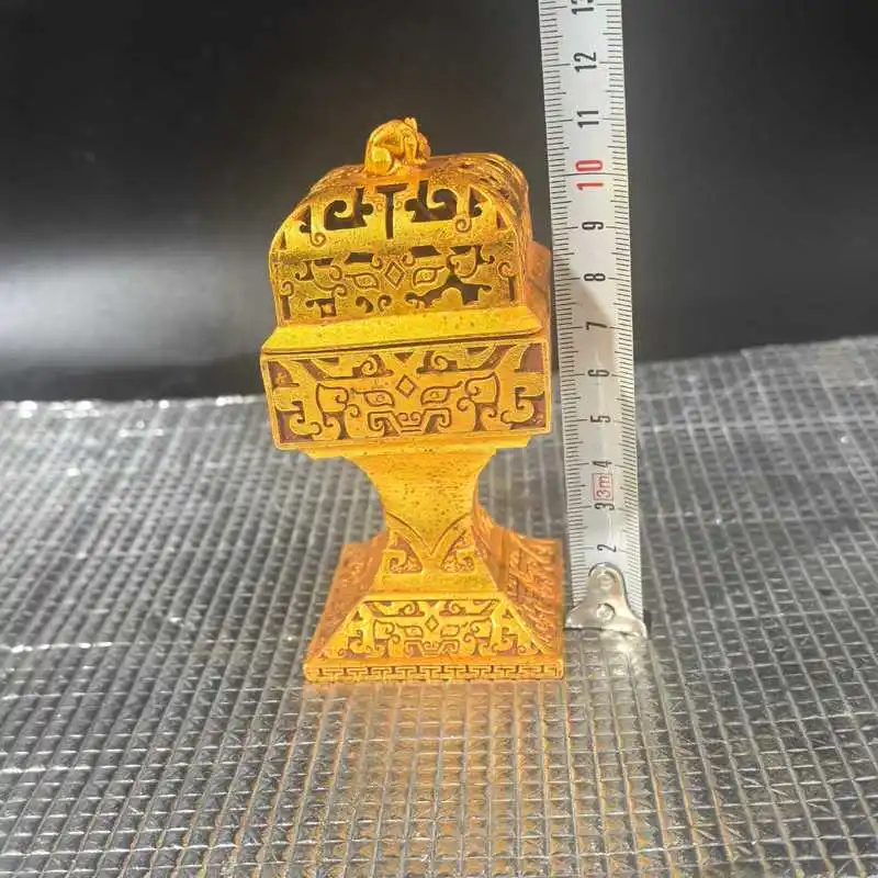 Tongxiangde Brassware: Ancient Incense , Complete Collection of Boshan Burners, Han Dynasty Inlaid Gold Cloud Pattern Bos