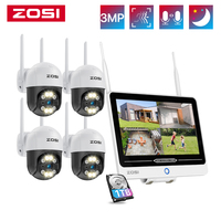 ZOSI 2K WiFi Security Camera System 12.5'' Monitor 8CH NVR Wireless CCTV System 3MP Pan/Tilt WiFi Surveillance Camera Outdoor