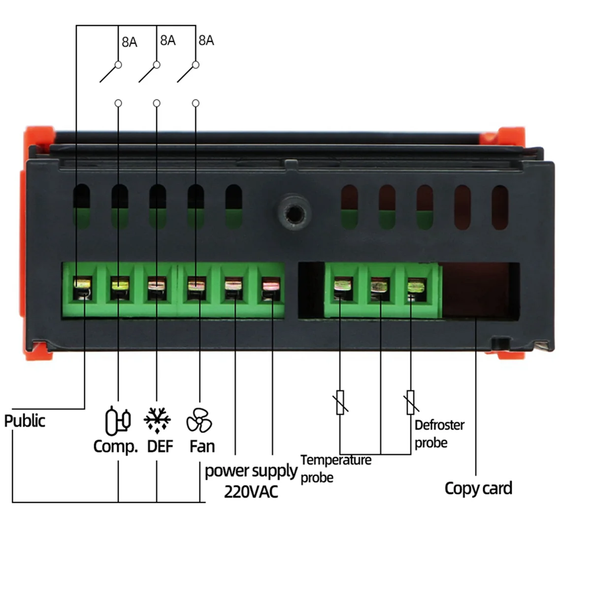 Mini controlador de temperatura para geladeira, 4X ETC-3000, regulador termostato, termorregulador, sensor duplo, 220V