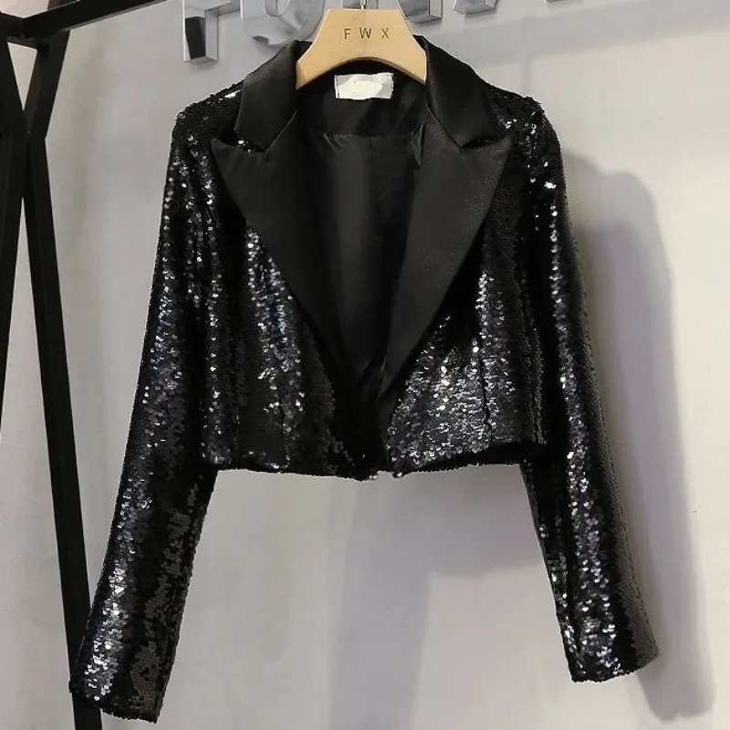 

Sequin Blazer Spring Fashionable And Trendy Blazer For Women With Sparkling Design Slimming Effect for Autumn