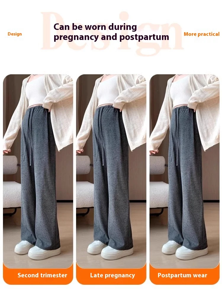 السراويل الأمومة نماذج الربيع والخريف السراويل واسعة أرجل دون ملابس الطفل الأمومة سراويل تقليدية كبيرة الحجم السراويل الأرز الدبق #3