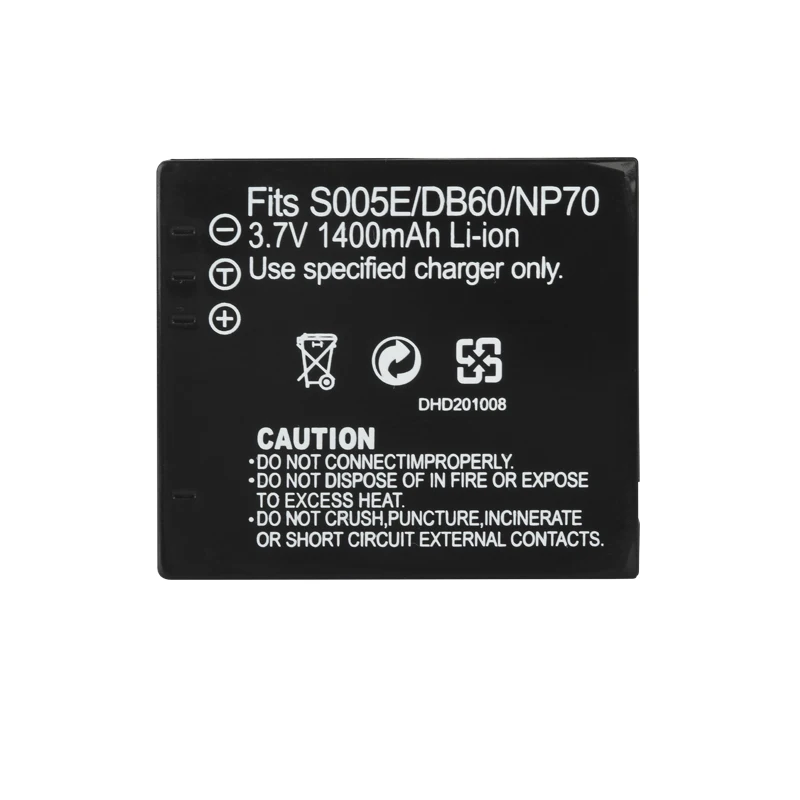 1400mAh CGA-S005 S005E DB60 NP70 Batterie For Panasonic Lumix DMC-FX180 LX1 LX2 LX3 FX01 FX07 FX3 FX100 CGAS005E Camera Battery