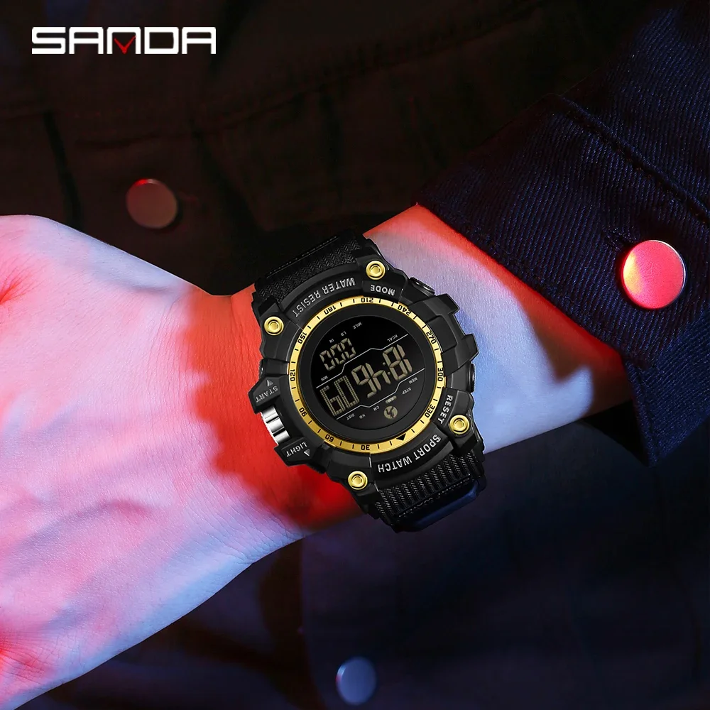 Jam Tangan Elektronik Pria Mewah Baru SANDA 2192 Jam Tangan Elektronik Pria Olahraga Multifungsi Tahan Air LED Tanggal Hitung Mundur