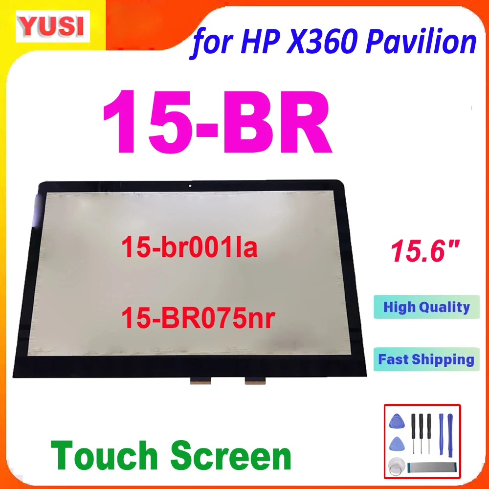 Pantalla táctil AAA + de 15,6 pulgadas para HP X360 Pavilion 15-BR 15T-BR000 15 BR Series reemplazo del digitalizador de pantalla táctil para HP 15-BR Touch