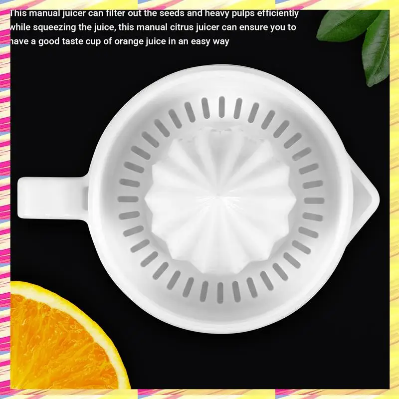 ABJJ Manual Lemon Squeezer, Orange Juice Squeezer, Citrus Orange Manual Hand Juicer Lid Rotation Press Anti-Slip Reamer