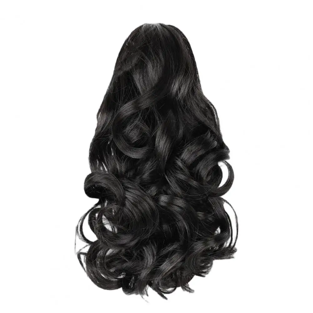 Synthetic Hair Piece Short Curly Ponytail Extension with Claw Clip Wavy Synthetic Hairpiece for Women Natural Fluffy Hair