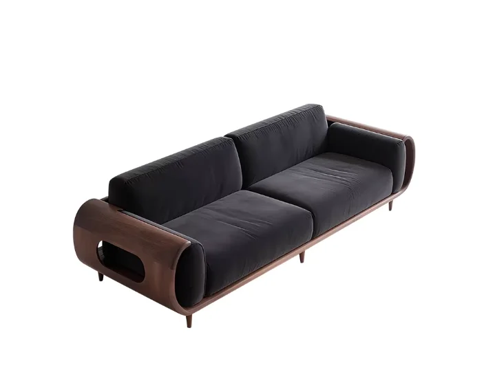 

Traditional Style White Ash Wood Sofa and Coffee Table Set Premium North American Black Walnut Reception Living Room Furniture