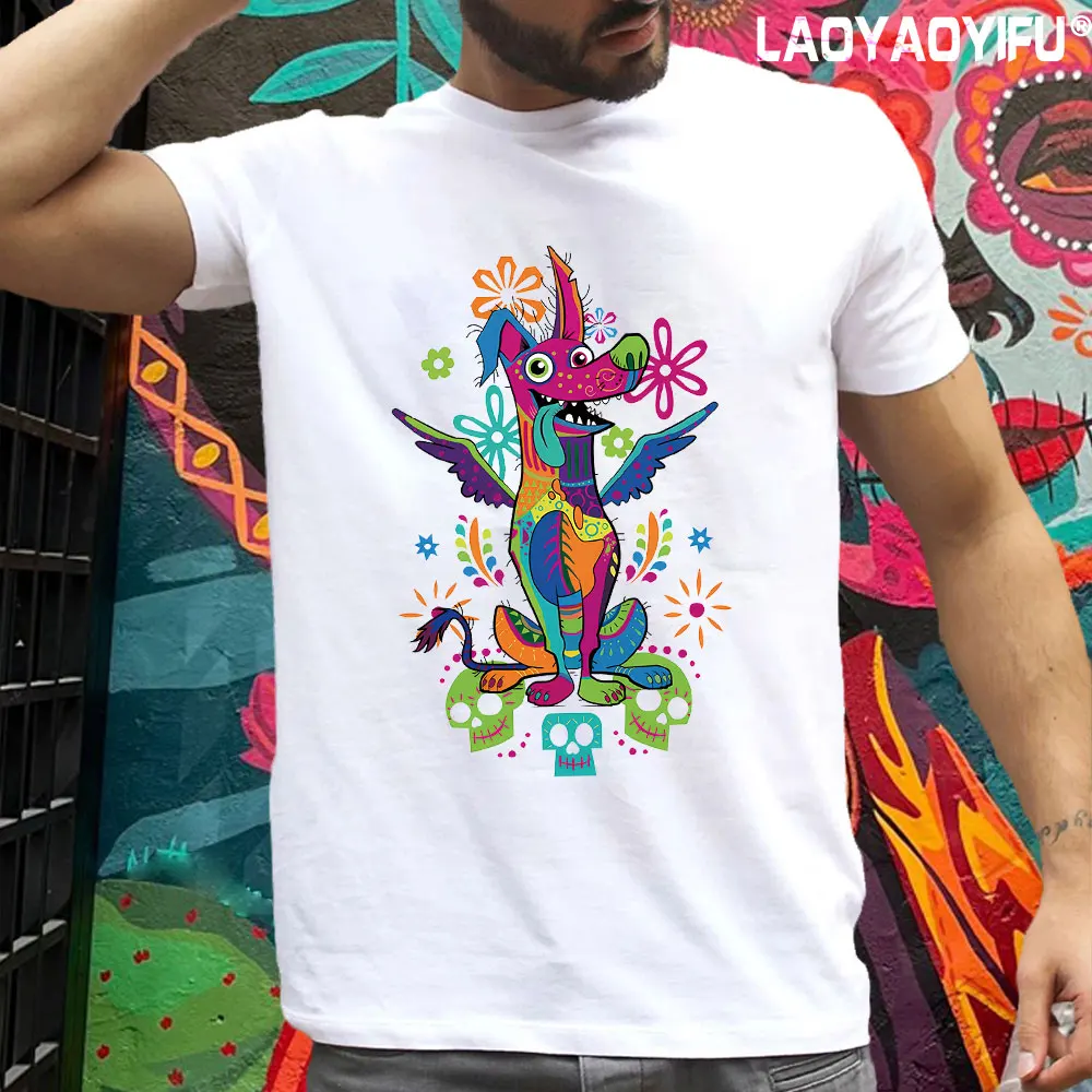 Mexico Dia De Los Muertos Day of The Dead Mexican Skeleton Dancing Cotton T Shirt Lady Hombre Aesthetic Summer Printed T-shirt