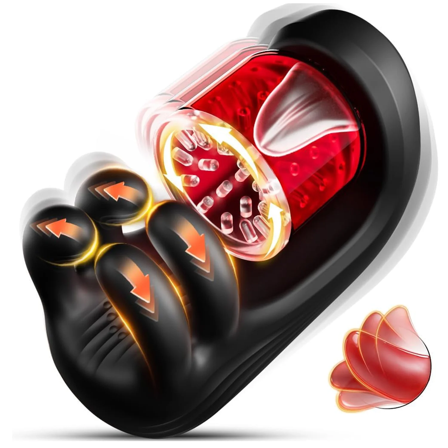 Penis Glans Trainer Vibrator for Men Vibrating Rotation Tongue Licking Pinching Penis Masturbator Vibrator Massage Adult Sex Toy