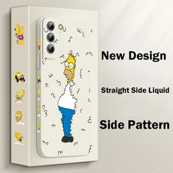 Funny The Simpsons Bart Phone Case For Samsung Galaxy S23 S22 S21 S20 Pro FE Note 20 Plus Ultra Liquid Left Rope Cover