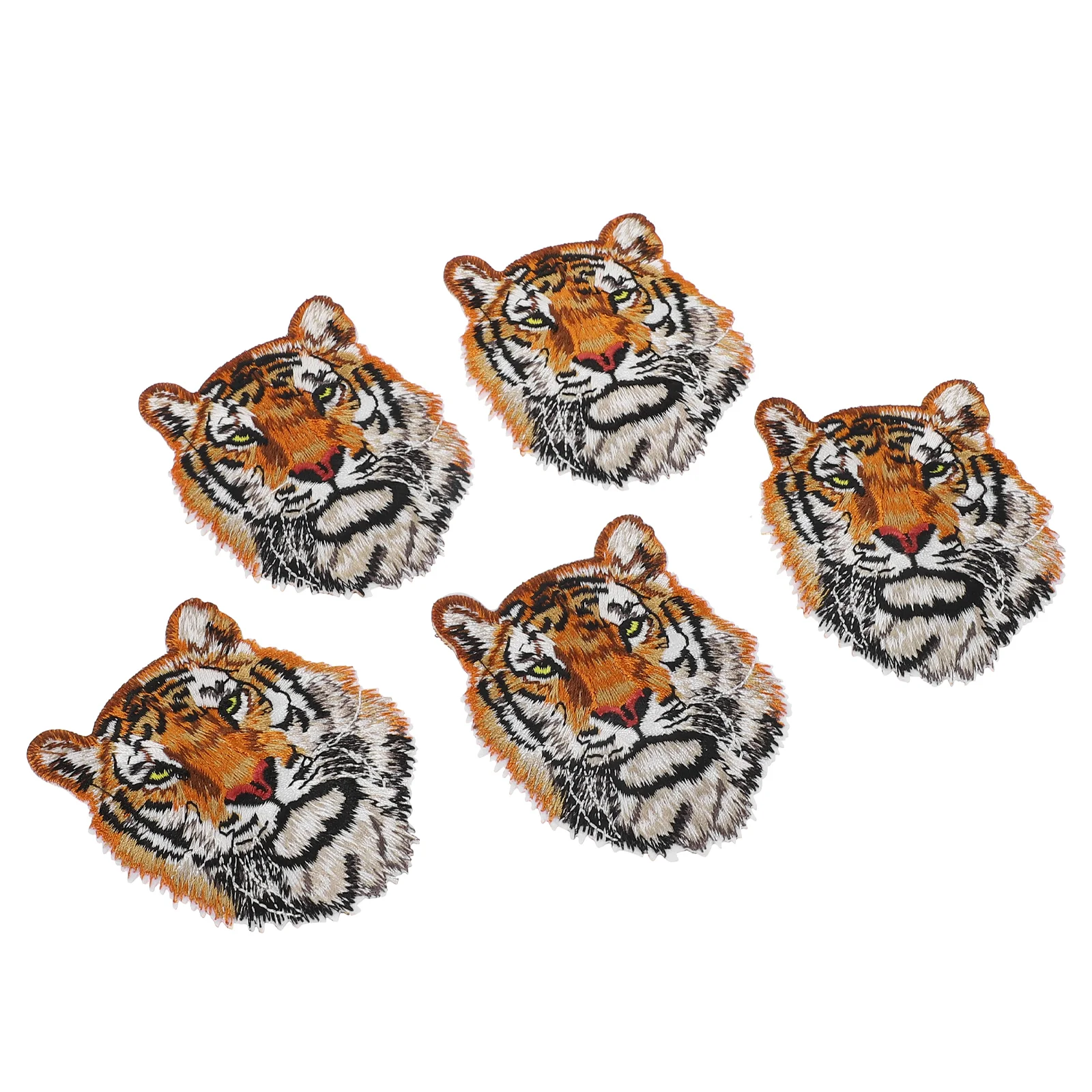 

5 Pcs Tiger Head Patch DIY Repair Patches Clothing Materials Sequin Pants Sticker Polyester Jeans Child