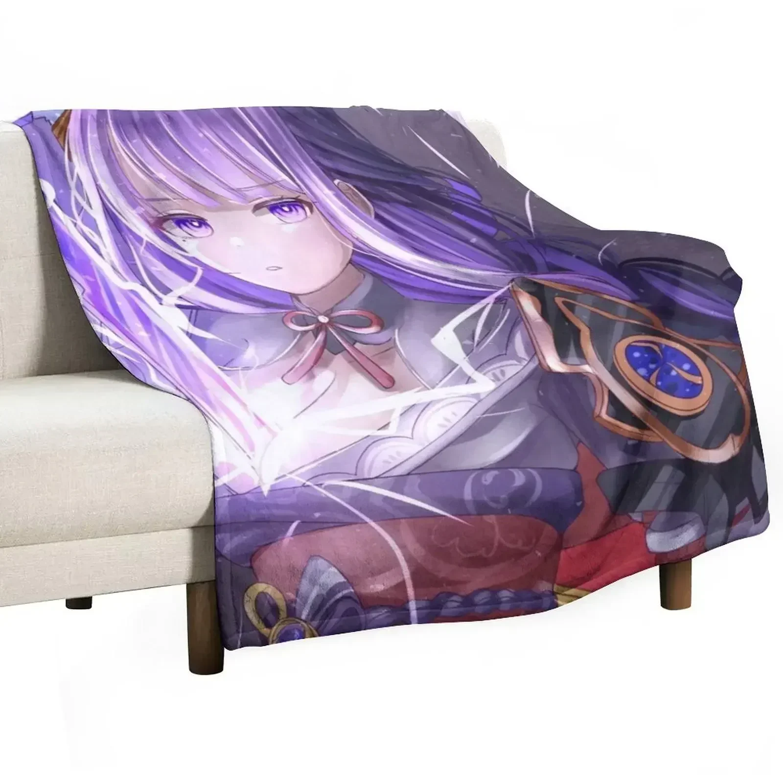 Raiden Shogun Throw Blanket Summer Personalized Gift Blankets For Baby Shaggy Decorative Sofa Moving Blankets