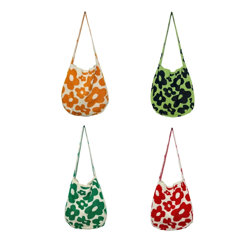 

Knitted Tote Bag Handbags Casual Shopping Bags For Women Shoulder Bag