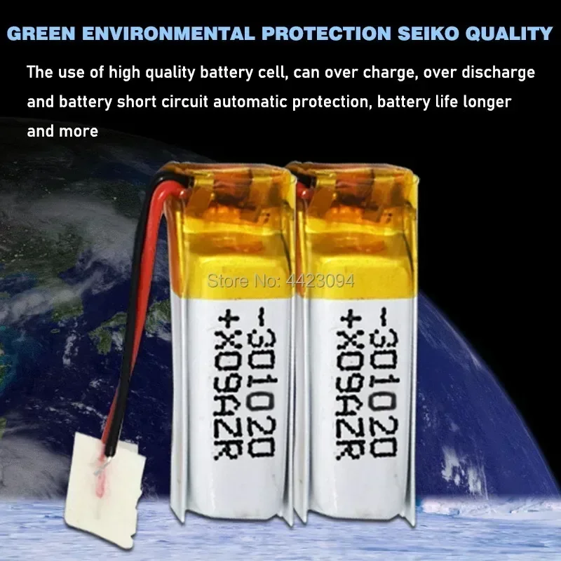 3.7v 60mAh lithium polymer battery 301020 li-polymer Rechargeable battery 301020 For bluetooth earphone toy recording pen MP5