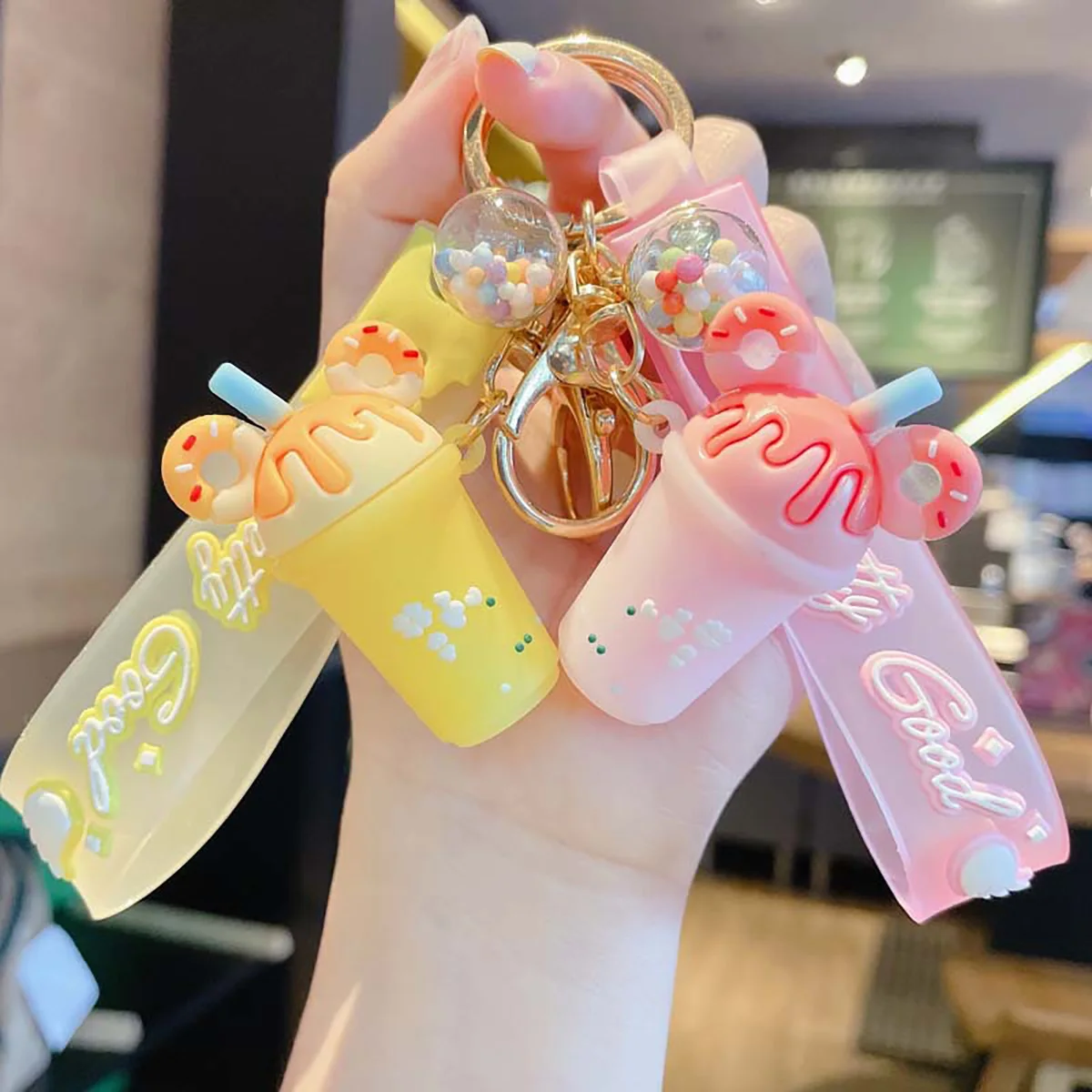 Cute Candy-Colored Ice Cream-Shaped Silicone Cartoon Keychain, Suitable for Cars and Backpacks, Unisex Accessory