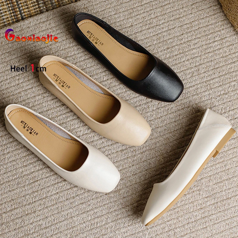 

2025 пикантные черные женские туфли на низком каблуке 1 см на плоской подошве с квадратным каблуком и квадратной головкой, женские туфли-лодочки с неглубоким носком, повседневная рабочая обувь