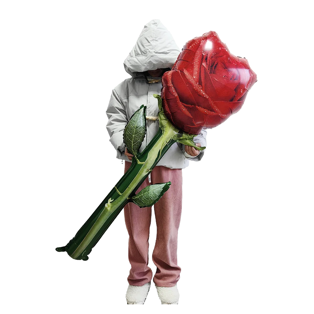 Valentine's Day Large Rose Flower Shape Balloon Standing Love Bear Balloons Mother's Day Baby Shpwer Birthday Wedding Decoration - Image 2