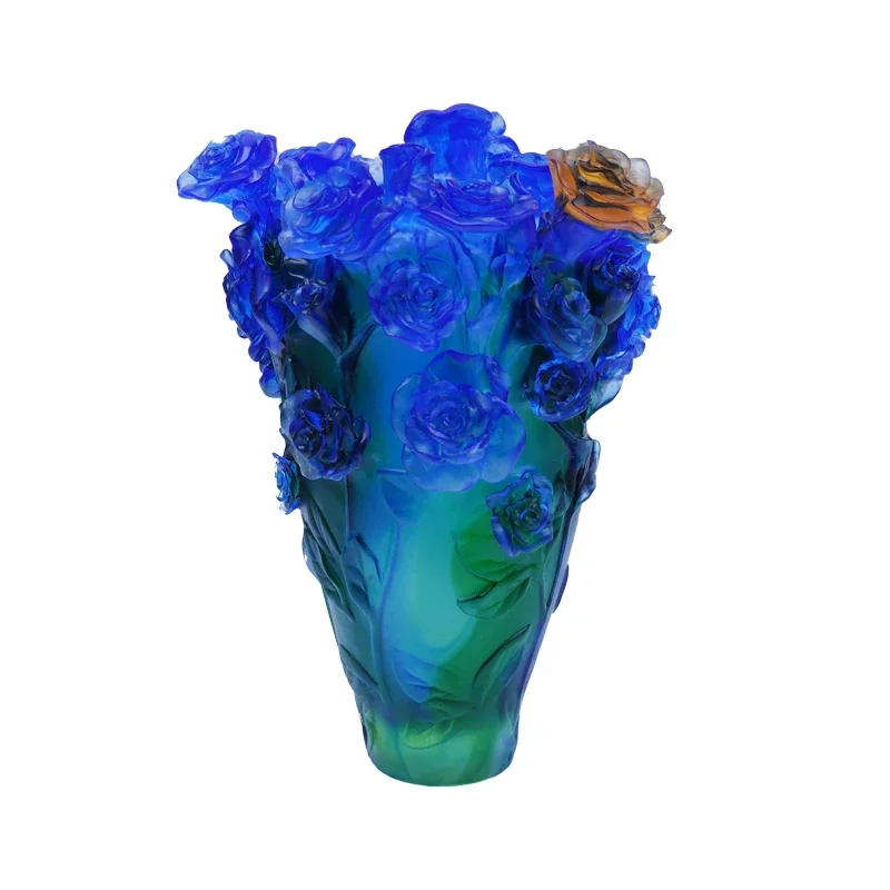 

Atamal Decorative Table Vase Luxury Rose Passionate Crystal Vase Contemporary blue crystal vase luxury hand blown ornaments