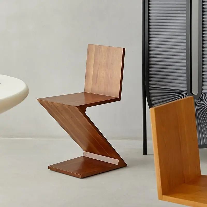 The mokamoka chair reproduces the Zigzagchair designer dining chair and the creative solid wood back stool Z