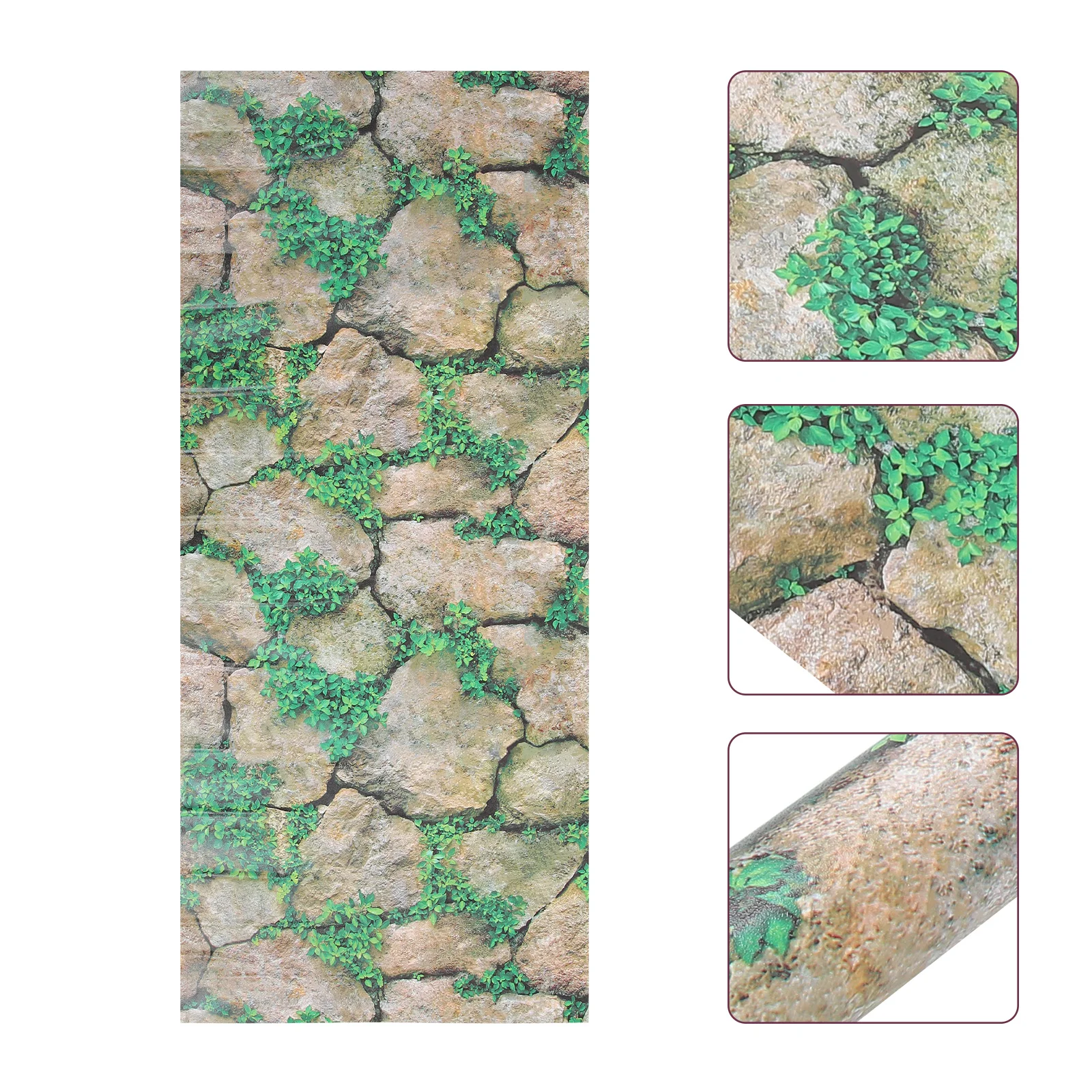 

Climbing Pet Cork Bark for Reptile Tank Fish Living Paper Rocks Pattern Wallpaper Poster Decal