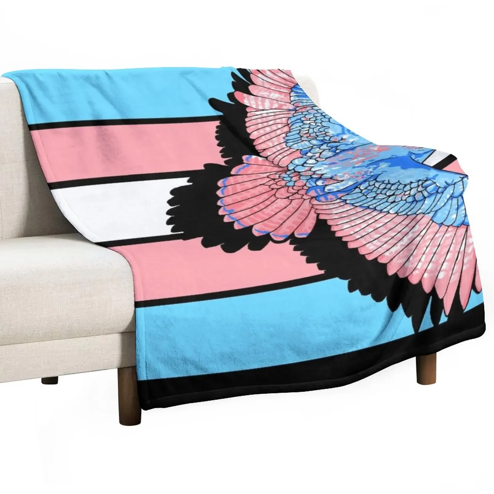 

Trans flag tobias Throw Blanket Decoratives Flannels For Sofa Thin Loose Blankets