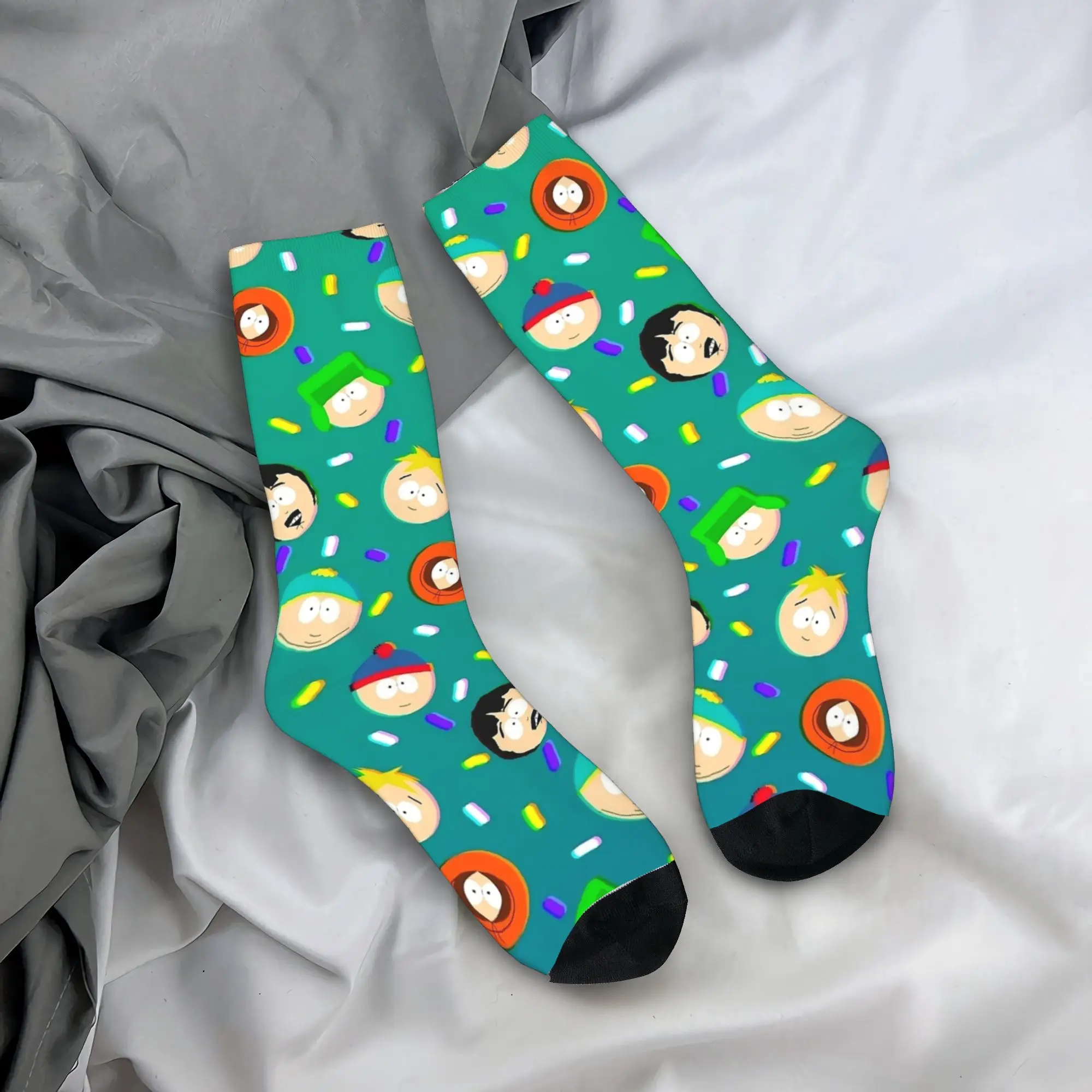 South-Park Cartoon Socks Men Women Polyester Casual  Socks Novelty Spring Summer Autumn Winter Middle Tube Socks Gifts