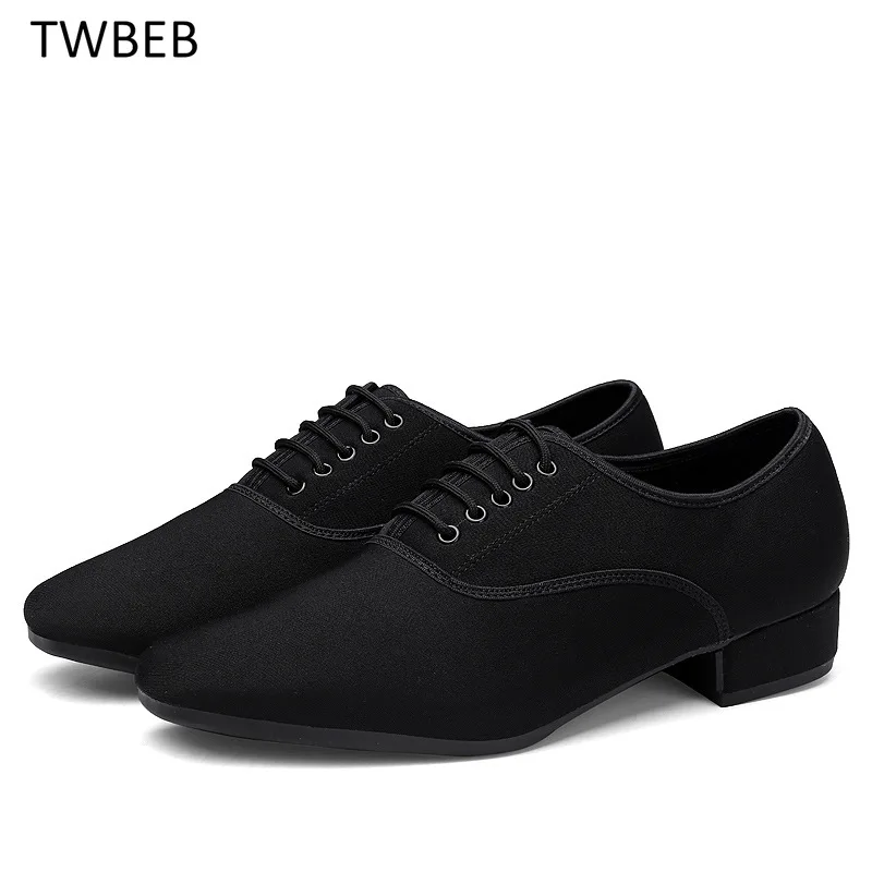 Zapatos de baile latino de salón para hombre, zapatillas de Jazz, tacón bajo, profesionales o de práctica, talla grande 38-49