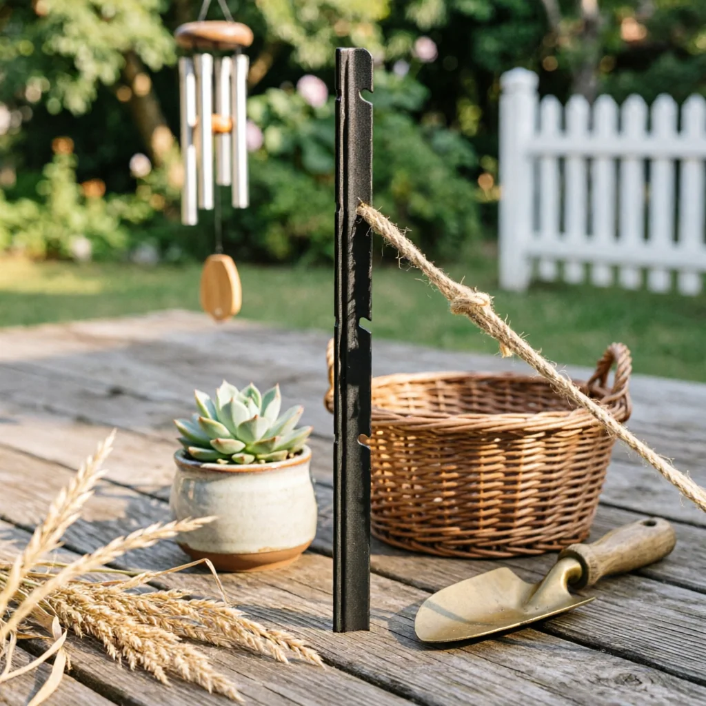 Carbon Steel Tent Stake Notched Ground Stake with Notches Triangular Ground Peg Long-Lasting Stakes Rustproof for Campers, Tents