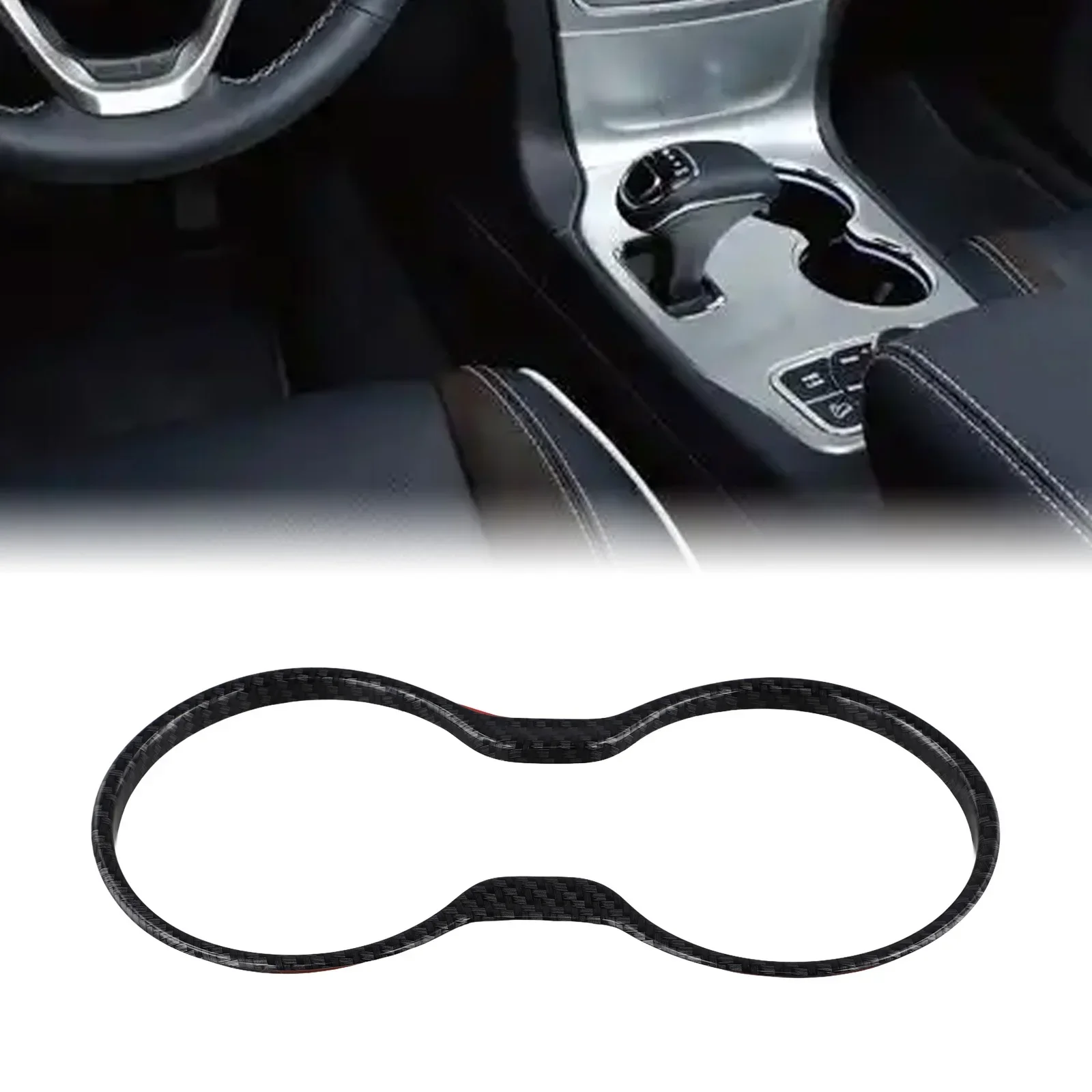 Auto Cup Holder Decorative Covers For Jeep- Grand- For Cherokee- 11-21 Cup Holder Trim Cover Interior Decor Automotive Accessory
