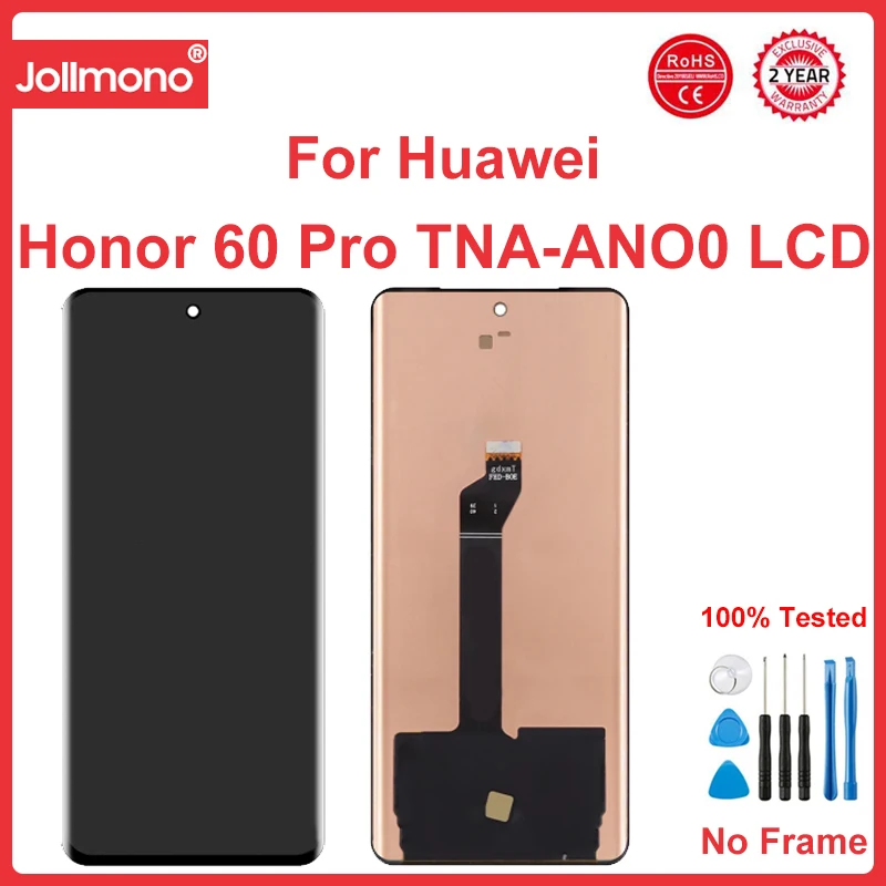 6.78'' Screen For Honor 60 Pro LCD Display Touch Screen With Frame Digitizer For Honor 60 Pro TNA-AN00 Screen Display