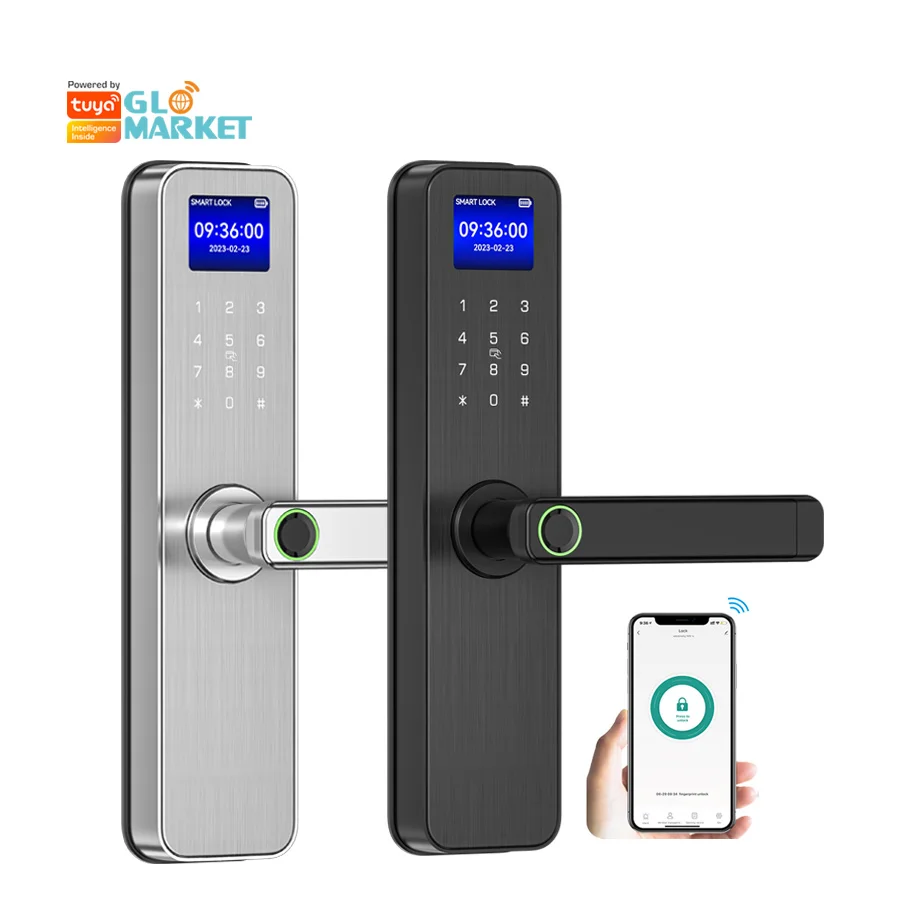 Glomarket App Control Biometric Fingerprint Smart Hotel Lock Electronic Digital Password Cerradura Inteligente Tuya Smart Lock