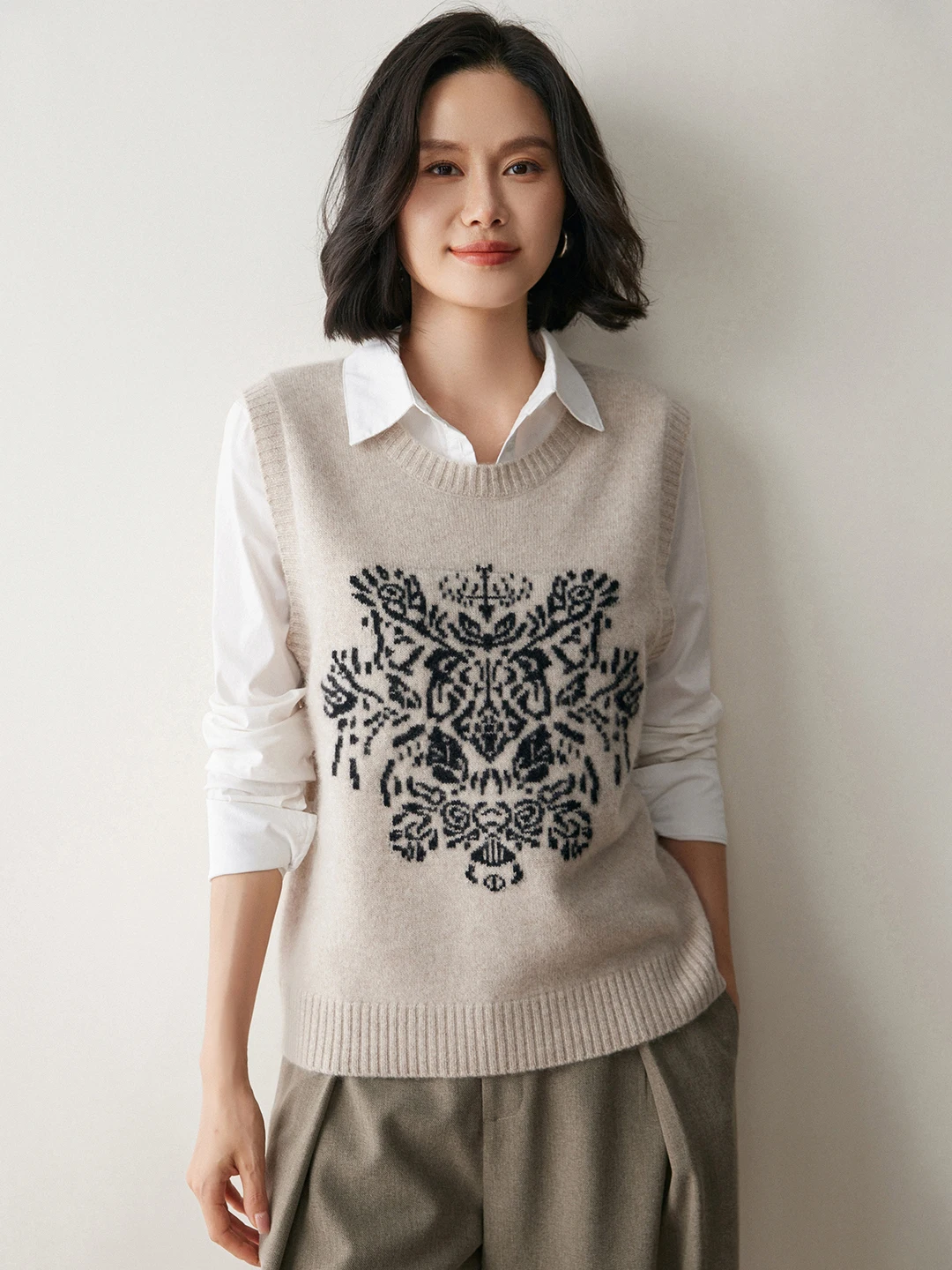 2025, neuer Damen-Kamerer-Pullover, rund, gestrickt, Weste, lockerer Oulder-Pullover, Wärme, Thermo-Herbstsaison, Soli...