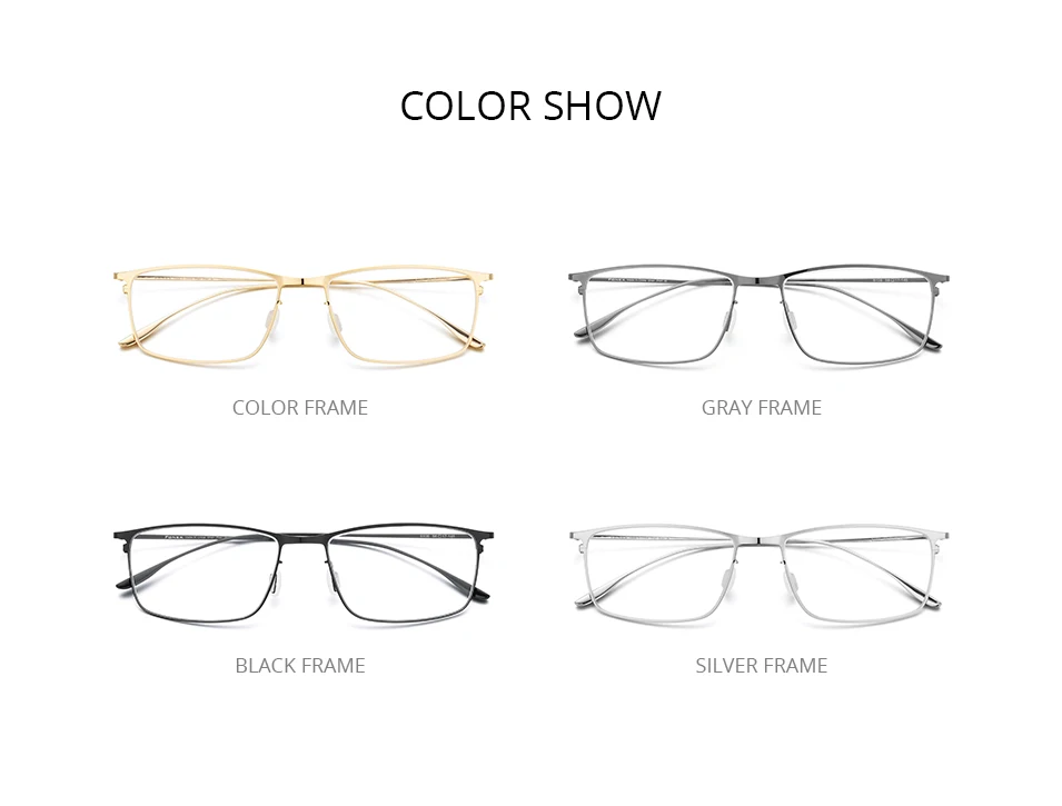 FONEX Alloy Glasses Frame Men Full-Rim Frames High-end Quality Square Eyeglasses Ultralight-Weight Korean Japanese Eyewear 8105