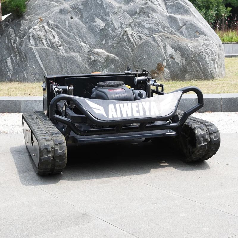 Customized Petrol Remote Control Robot Lawn Mower Robotic Lawnmower With Multi-Function Snow Shovel Blade Attachment view 5