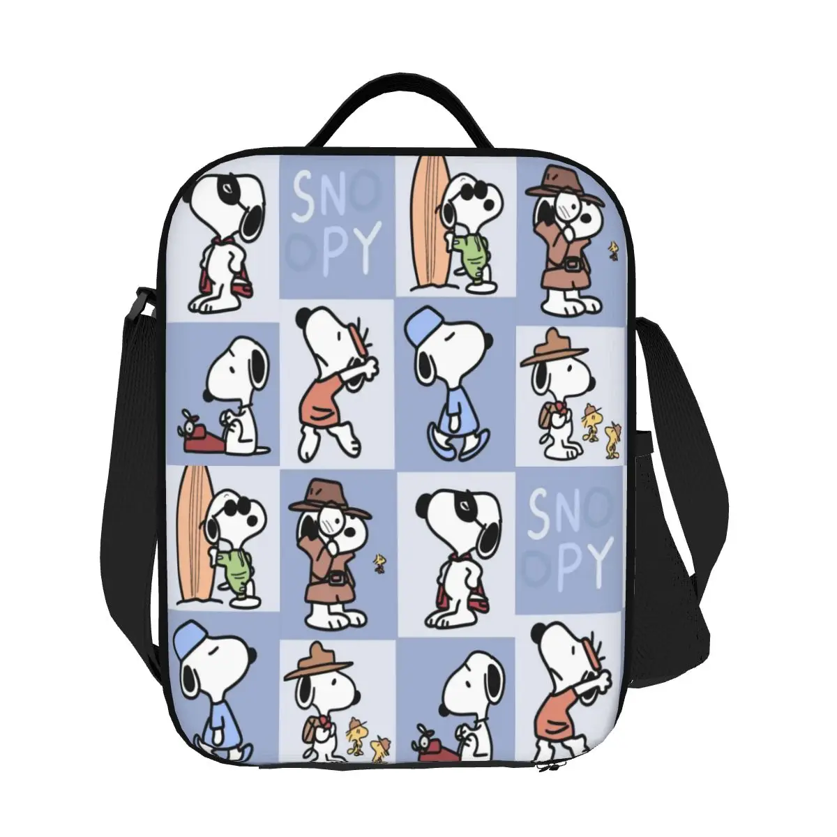 Niestandardowa torba na lunch Snoopy Collage Mężczyźni Kobiety Cooler Izolowane termicznie pudełka na drugie śniadanie dla dzieci w szkole